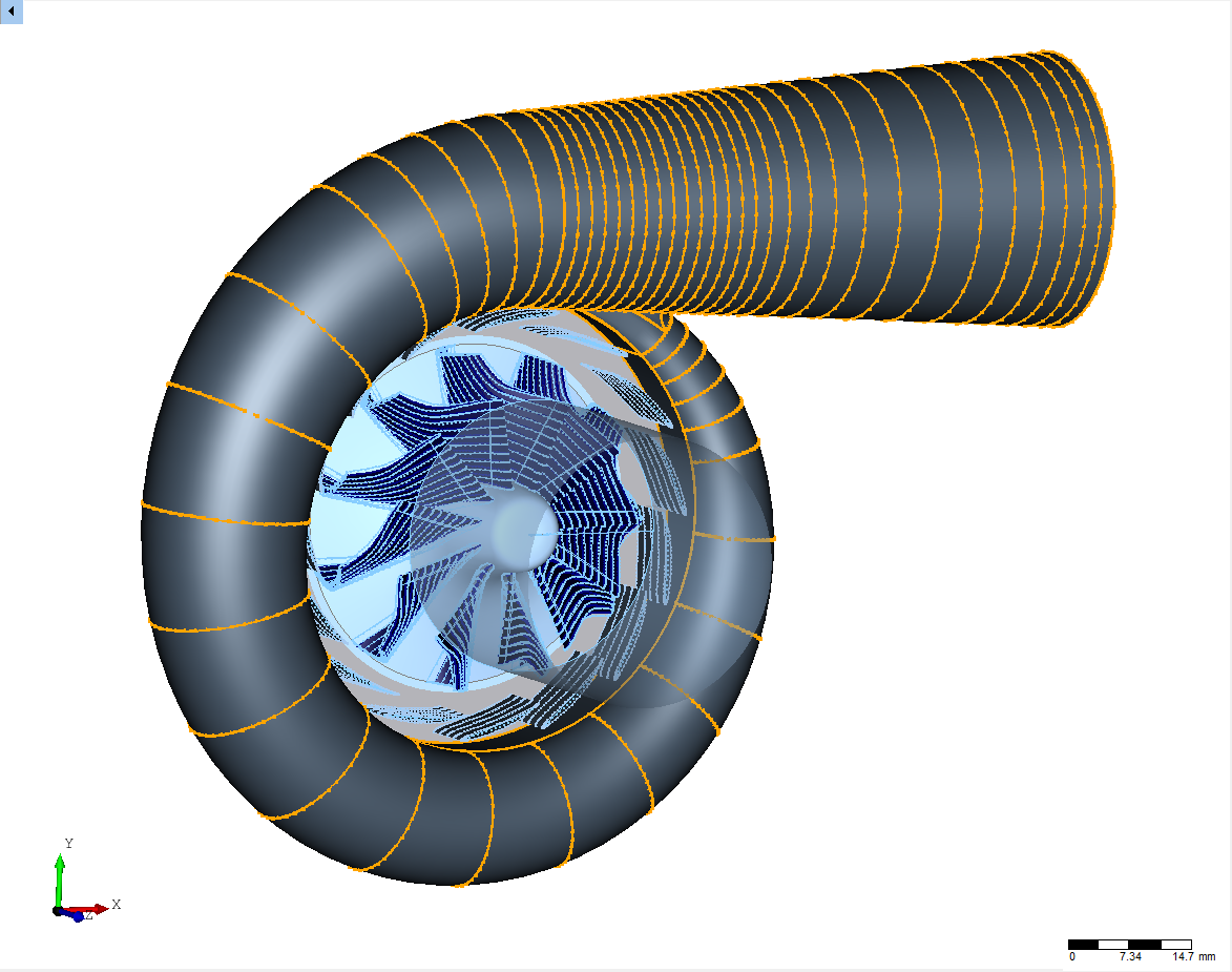CFturbo centrifugal radial centrigugal turbine general view