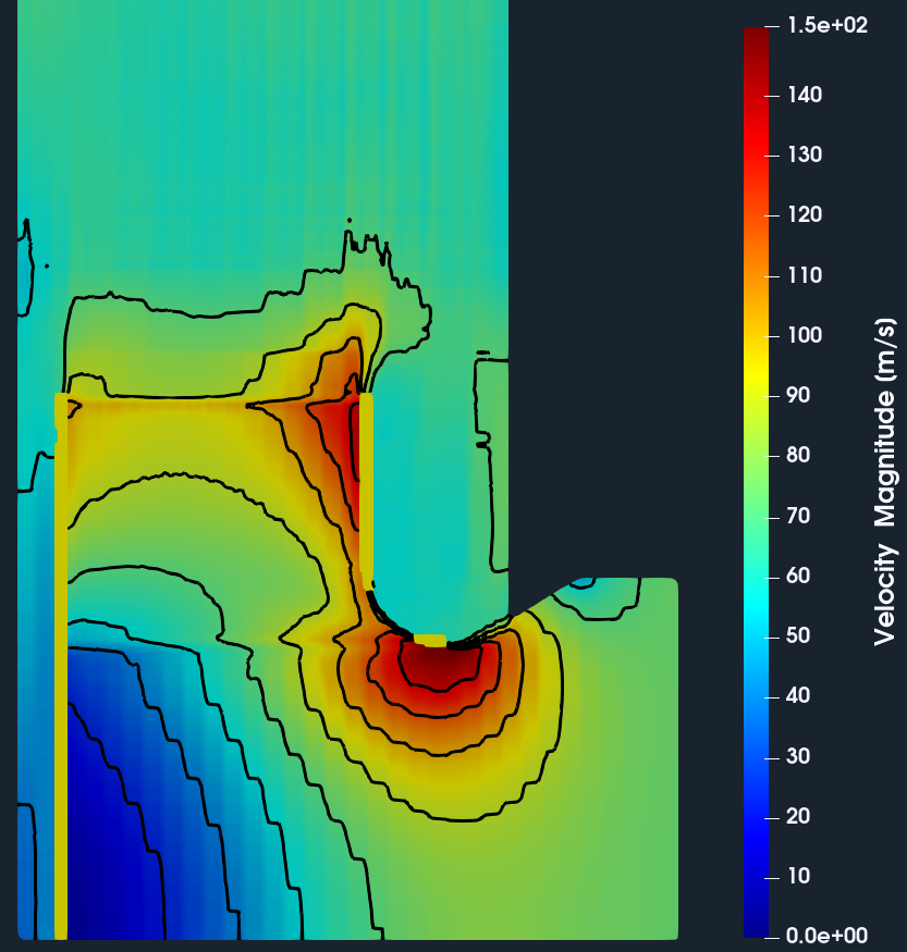 Radial Fan CFD Total Pressure Meridional Average