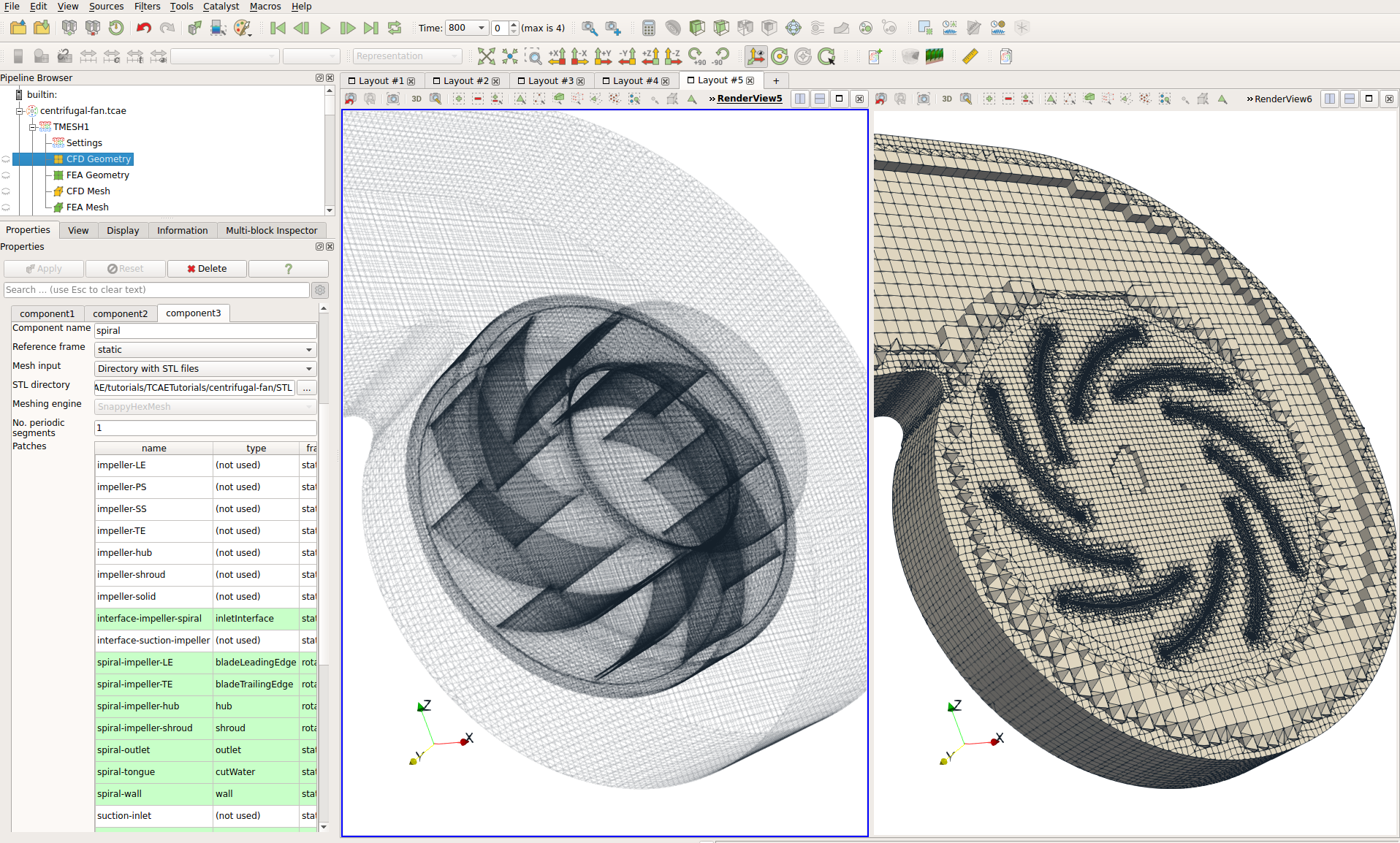 TCAE Centrifugal Fan Mesh GUI Graphical Interface