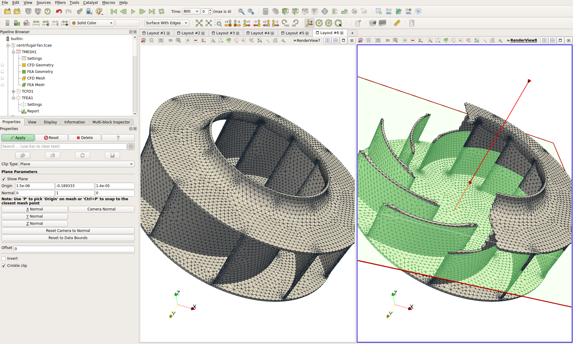 TCAE Centrifugal Fan FEA Mesh GUI Graphical Interface