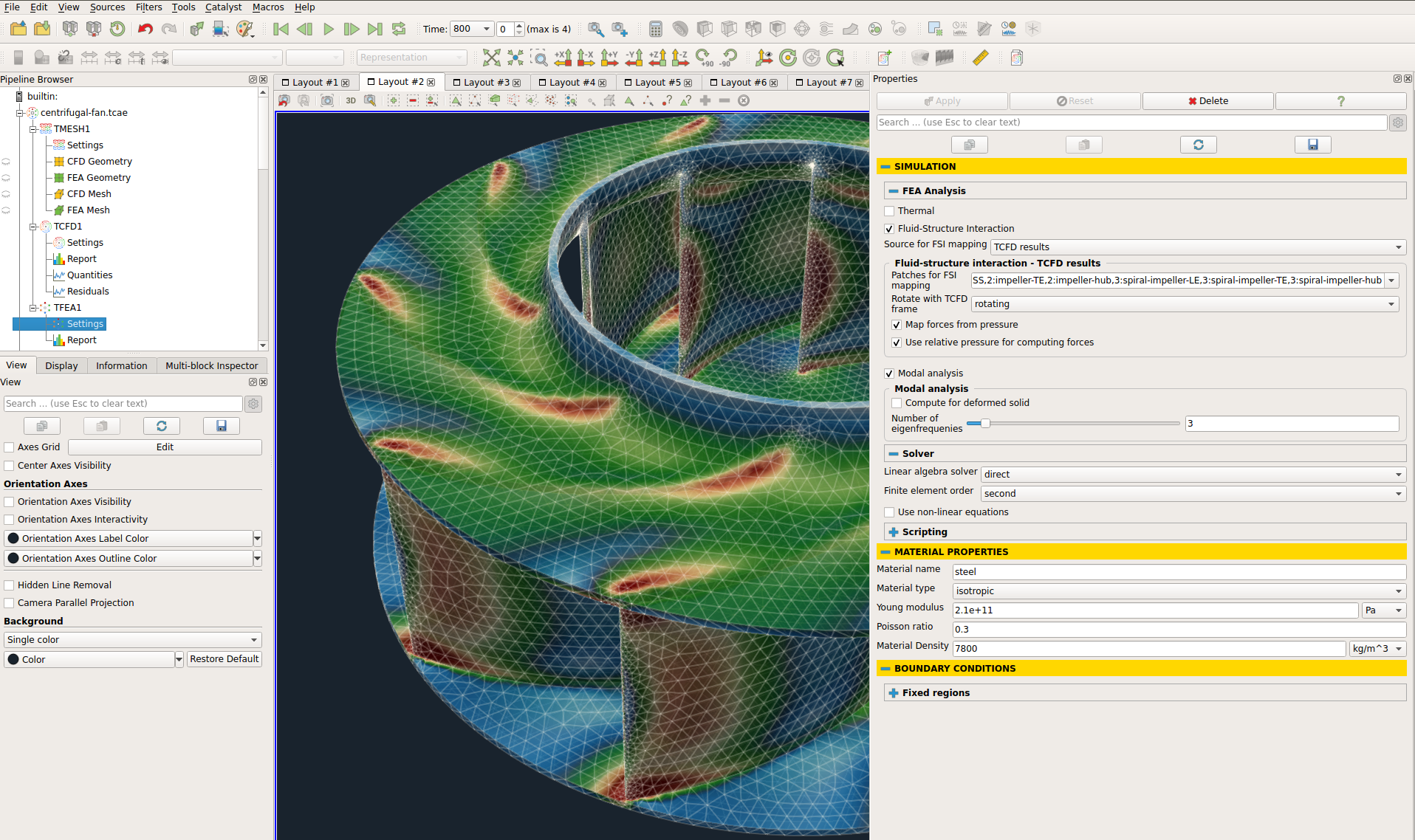 TCAE Centrifugal Fan CFD setup GUI