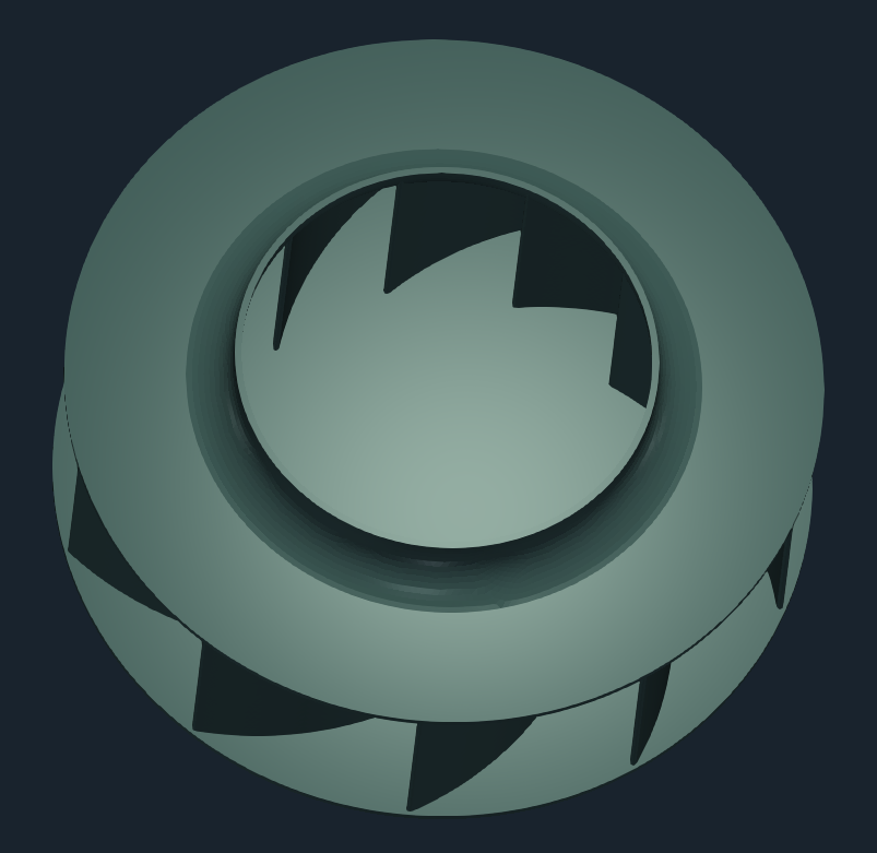 TCAE TCAD Centrifugal Fan impeller solid STL