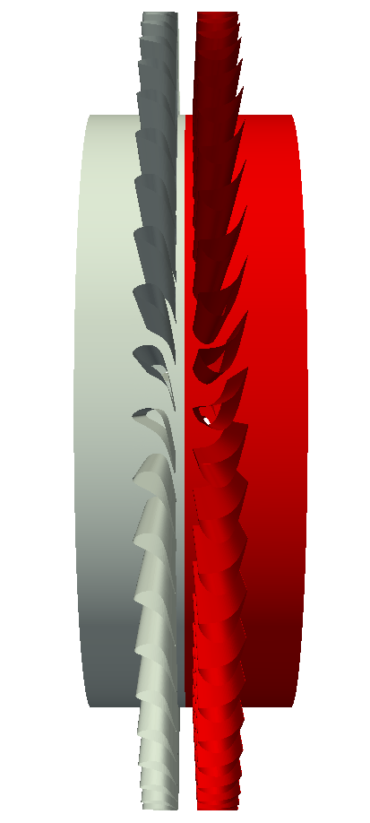 Axial turbine Full Wheel Stator Rotor turbomachinery CFD view 1