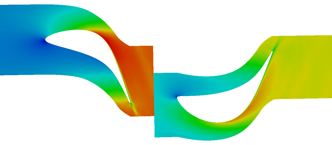 turbomachinery CFD Axial turbine total pressure per interfaces