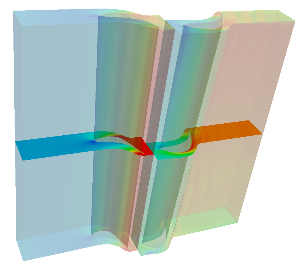 turbomachinery CFD Axial turbine total pressure per interfaces