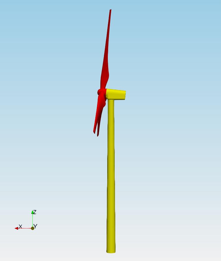 TCFD Wind Turbine tutorial geometry left view
