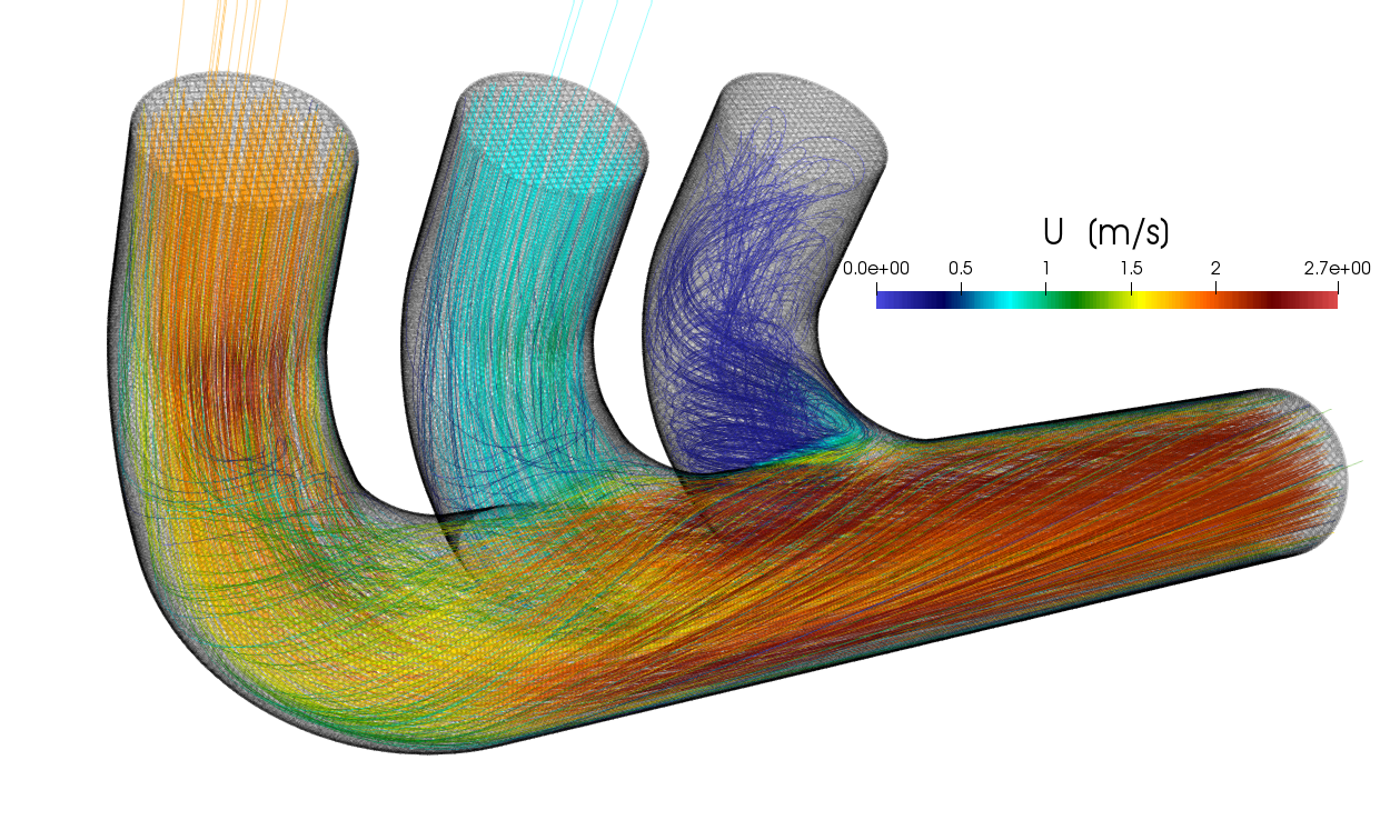 Manifold Paraview StreamTraces Velocity