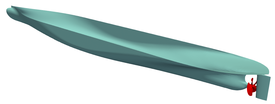 TCFD ship hull propeller tutorial geometry left view