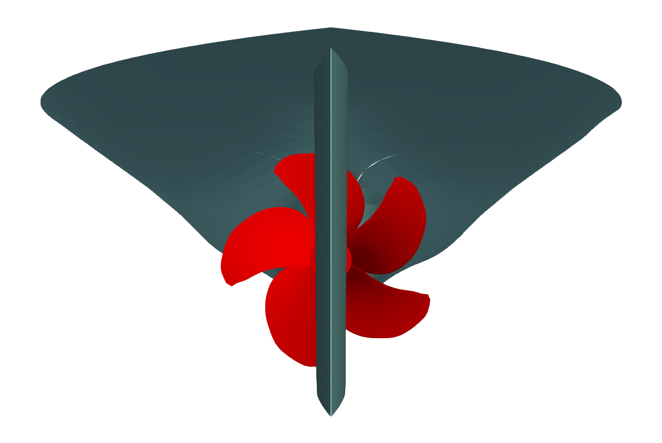 TCFD ship hull propeller tutorial geometry front view