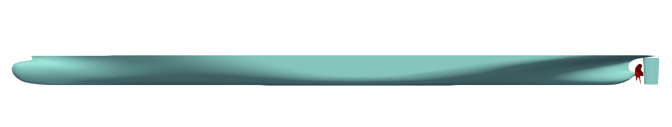 TCFD ship hull propeller tutorial geometry left view
