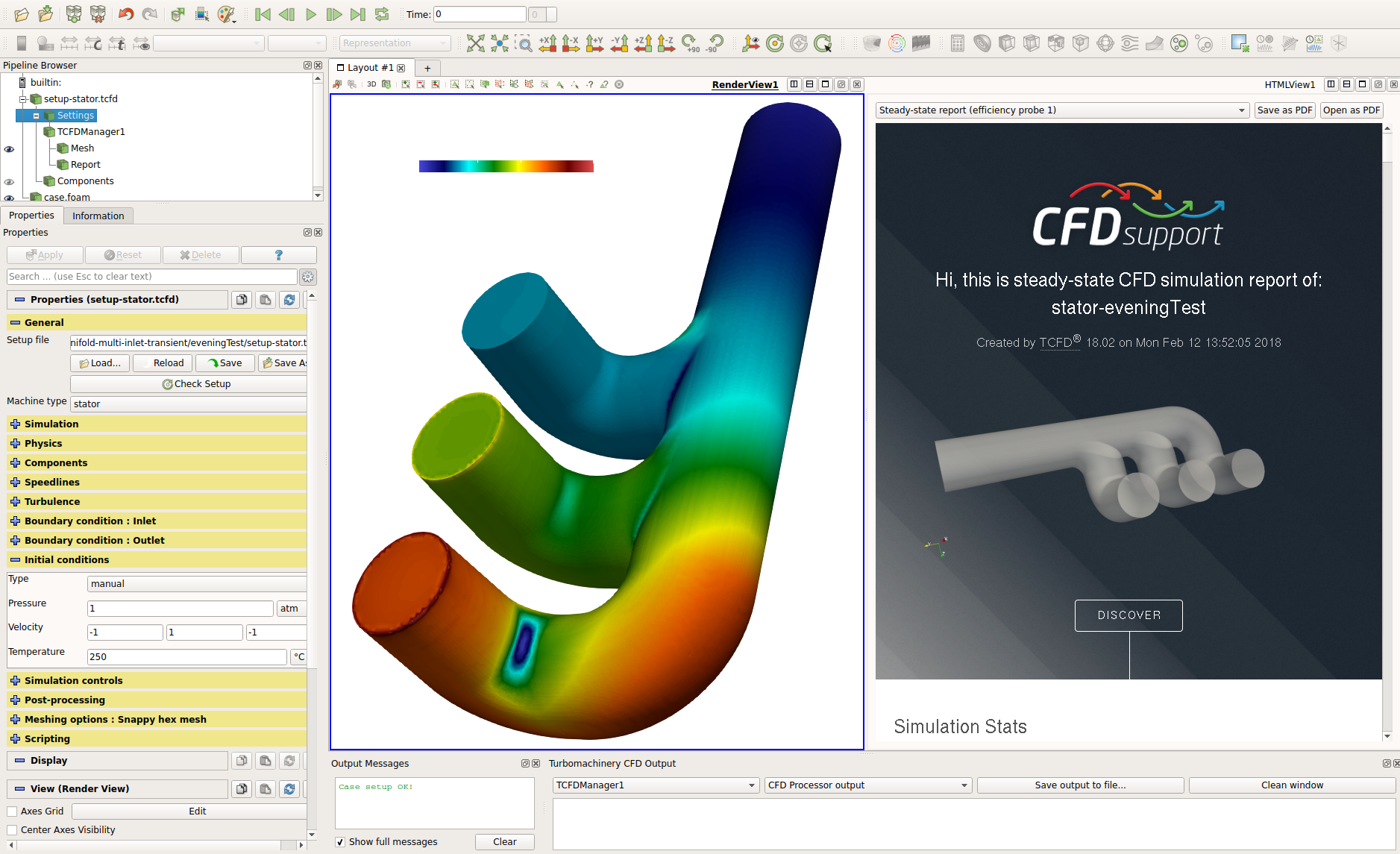 TCFD tutorial manifold piping multiple inlet interface