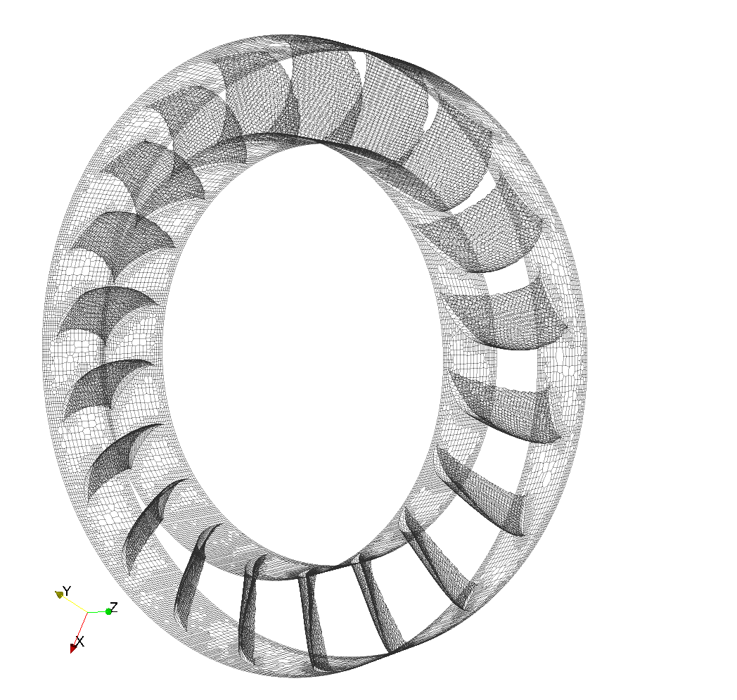 CFD axial fan block rotor impeller