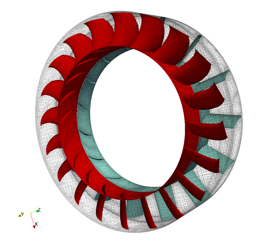 CFD axial fan mesh view