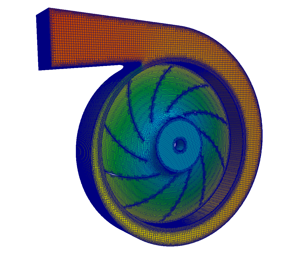 CFD mesh fan impeller full model