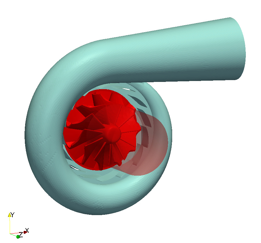 Surface model centrifugal radial turbine general view STL model