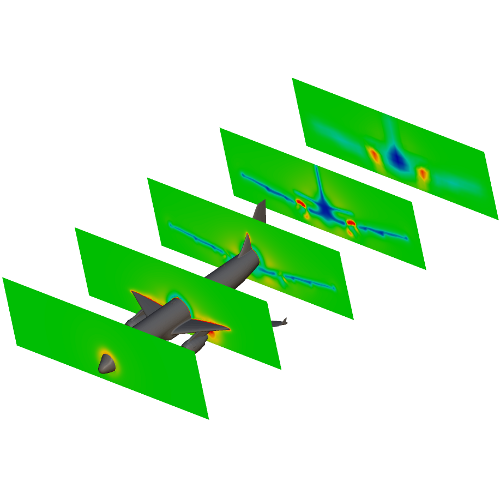 CFD Openfoam simulation of Airbus A320 - turbulent kinetic energy