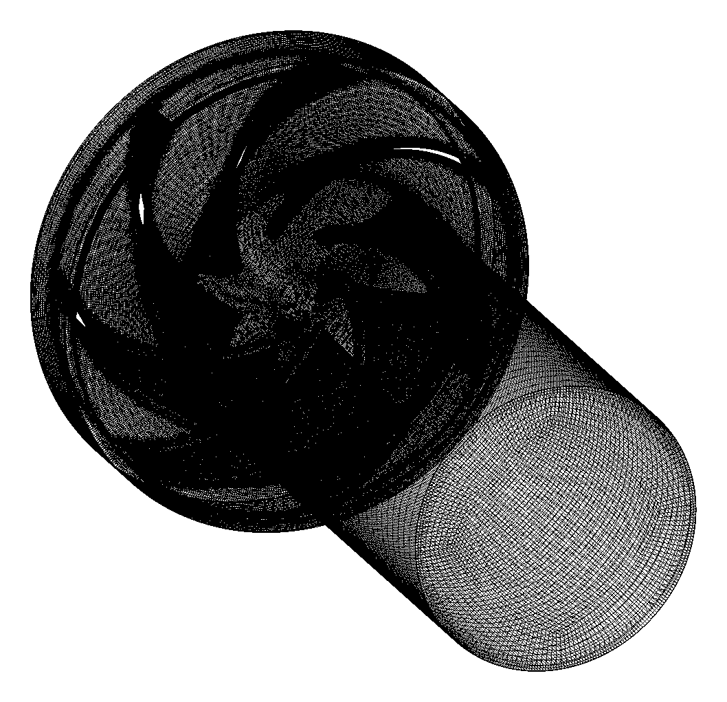 CFD mesh pump impeller full wheel