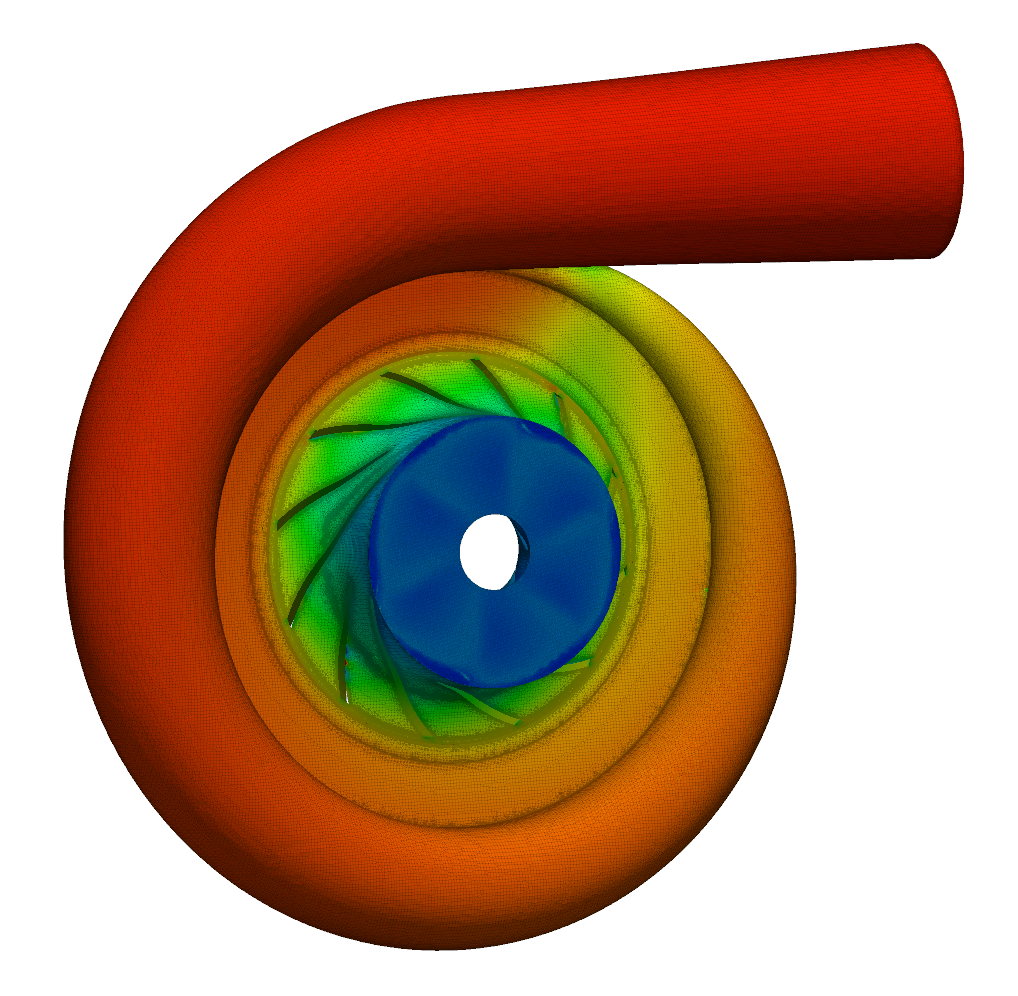 CFD mesh compressor impeller full model