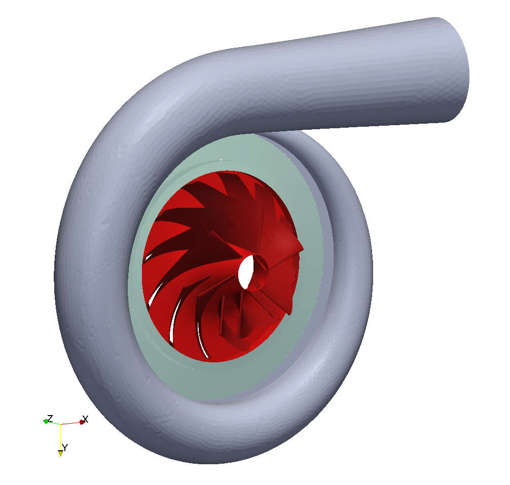 Surface model centrifugal radial compressor general view STL model