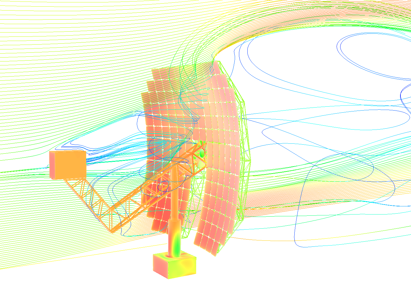 Solar power plant CFD in wind view 3