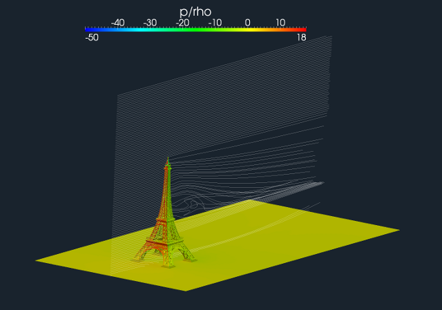 eiffel tower cfd openfoam model view