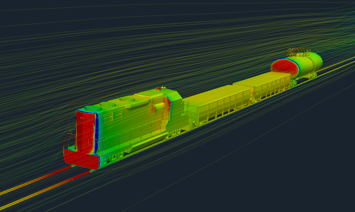 train-aerodynamics cfd openfoam model view