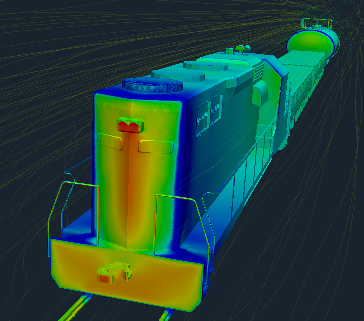 train-aerodynamics cfd openfoam model view