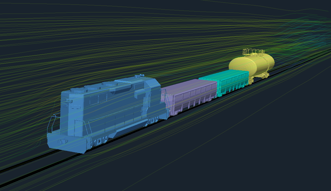 train-aerodynamics cfd openfoam model view